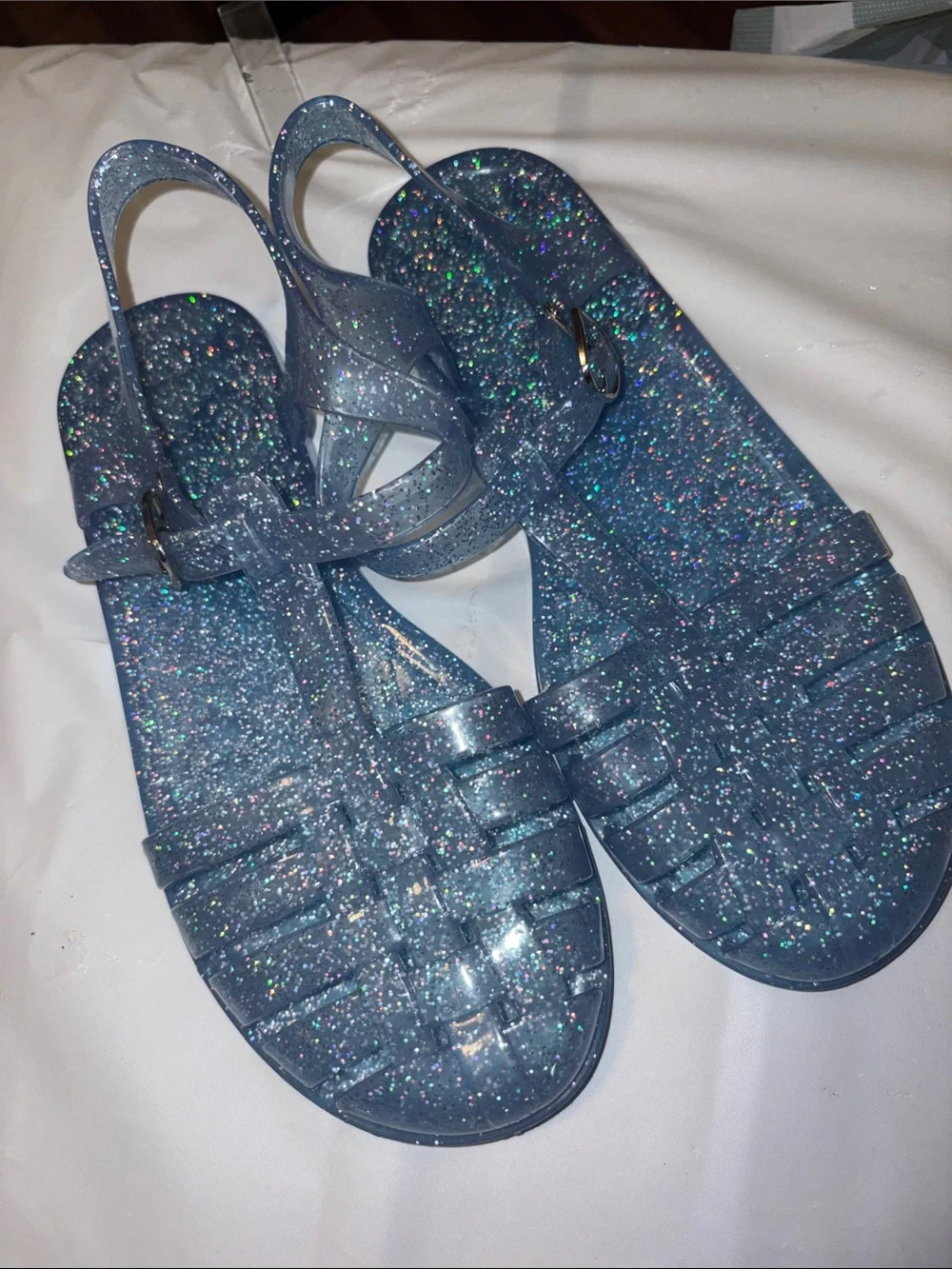 Glitter Jelly Sandals for girls  - Sparkling Blue